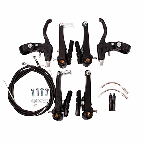 Kit de Freio V-Brake 112 mm Allen com Maçanetas Completo Encapado em Nylon Preto 161PS/14P Power