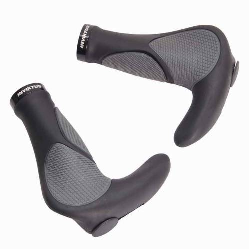 Manopla Inviktus Palm com Bar End Preta e Cinza