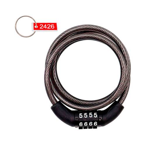 Cadeado Espiral com Segredo 6 mm x 1 metro em Aço Inviktus