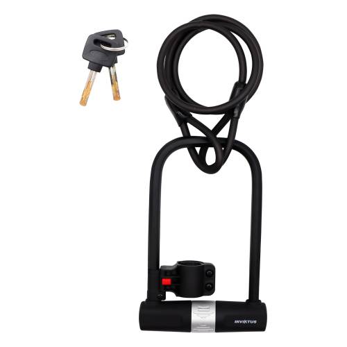 Cadeado Tipo U 165 x 250 mm em Aço Preto Inviktus