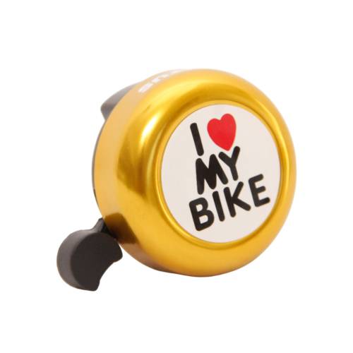 Campainha Trim Trim Love Bike 54 mm em Aço Dourada Inviktus