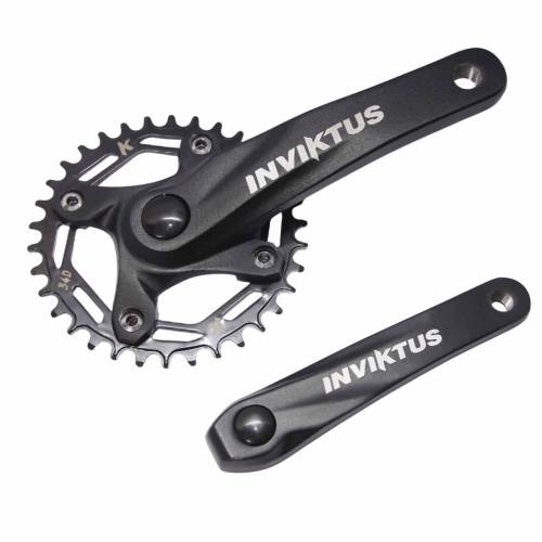 Pedivela 34D Simples 175 mm BCD Ponta Quadrada em Alumínio Preta DRA-01 Inviktus