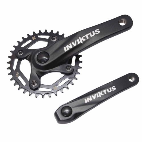 Pedivela 36D Simples 175 mm BCD Ponta Quadrada em Alumínio Preta DRA-01 Inviktus