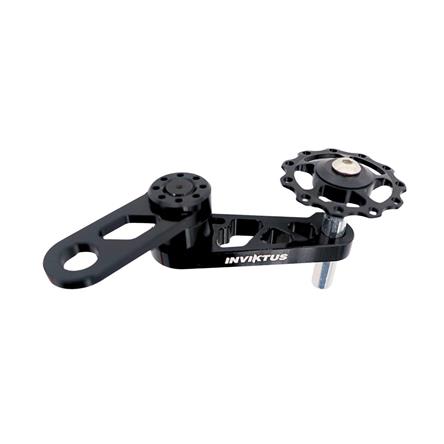 Kit Single Speed Adaptador K7 17D e Tensionador de Corrente em Alumínio Preto Inviktus