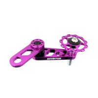 Kit Single Speed Adaptador K7 17D e Tensionador de Corrente em Alumínio Roxo Inviktus
