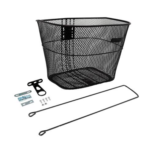 Cesta Quadrada Aro 26 com 340 x 250 x 240 mm em Aço Preta Importado