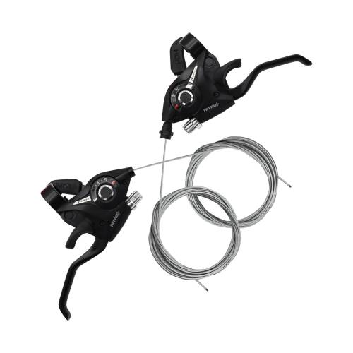 Alavancas de Câmbio Rapid Fire e Maçanetas V-Brake 3x7v 21v Alumínio Pretas EF51 Nitrus