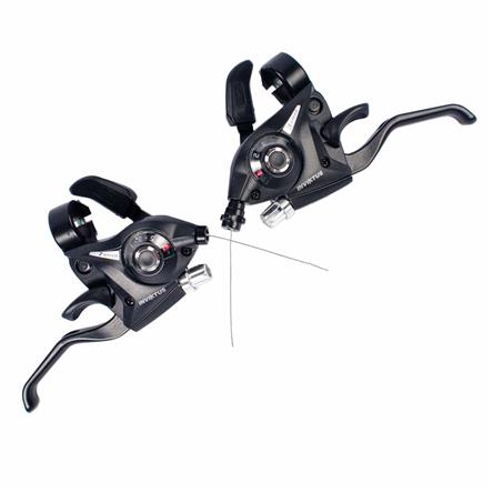 Alavancas de Câmbio Rapid Fire e Maçanetas V-Brake 3x7v 21v Alumínio Pretas Inviktus