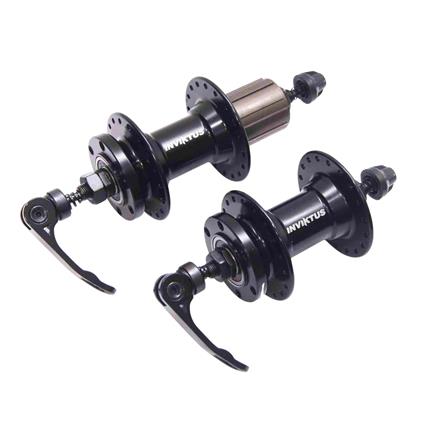 Cubos D/T K7 8/12v Freio a Disco Rolamentos 36 F Blocagens em Alum Pretos 211QP-F/142QP-R Inviktus