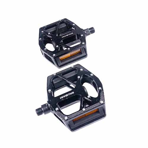 Pedal Big Esferado 9/16 em Alumínio Preto e Polido Inviktus