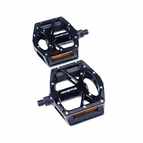 Pedal Big Esferado 1/2 em Alumínio Preto e Polido Inviktus